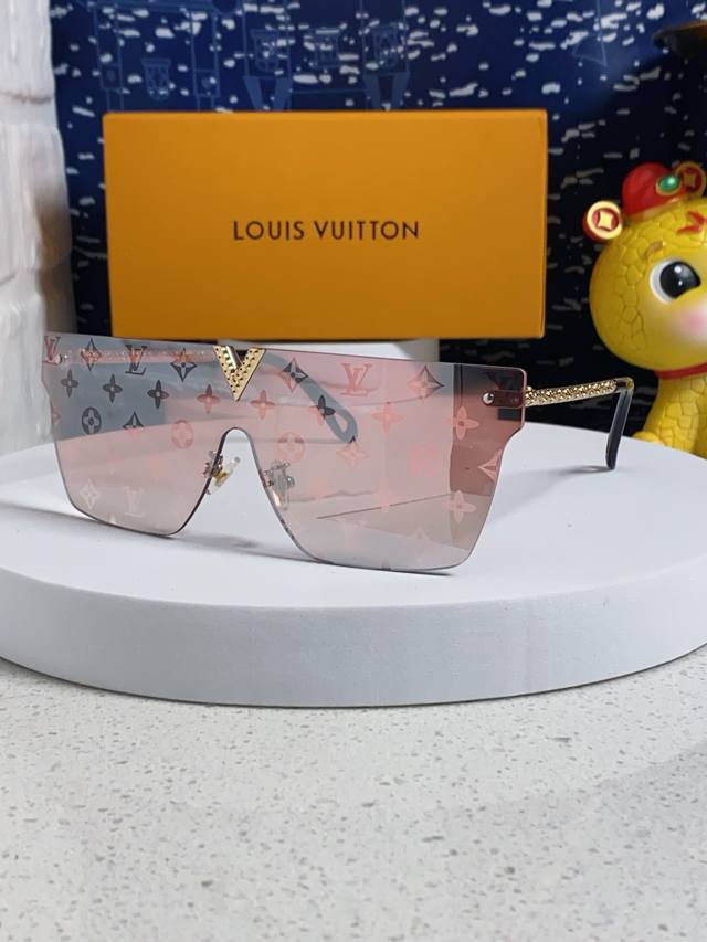 lv Louis Vuitton New Product Full-Printed Letters One-Piece Sunglasses For Wo