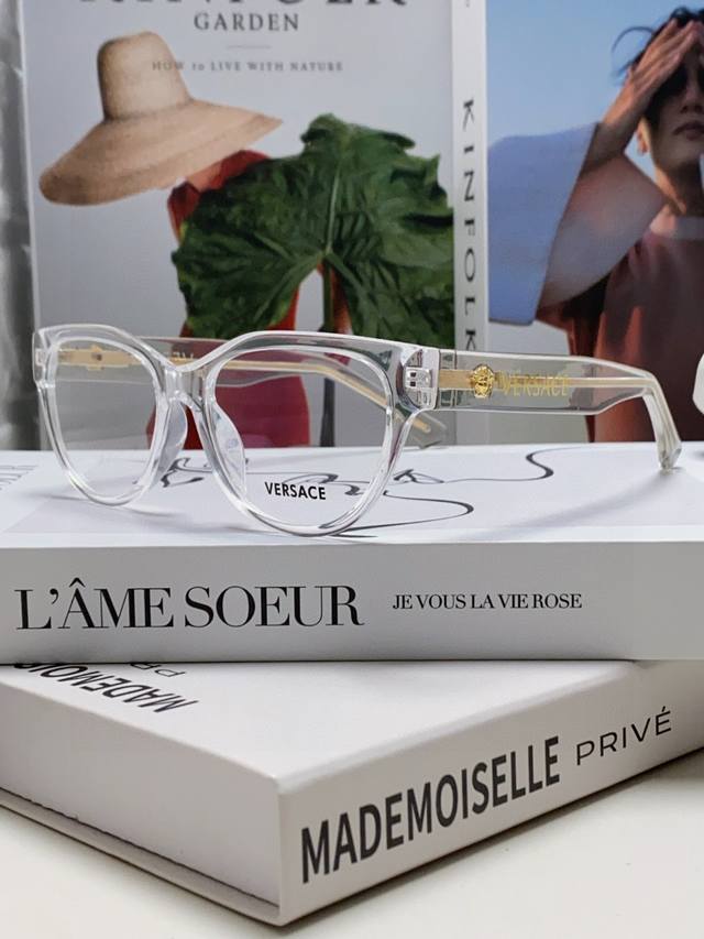 versace Versace 2025 New Glasses Frame Round Frame Ladies Transparent Fashion