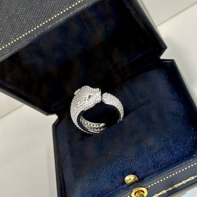 A1346 Leopard Rich Series Large Leopard Full Diamond Leopard Ring Shipment Class