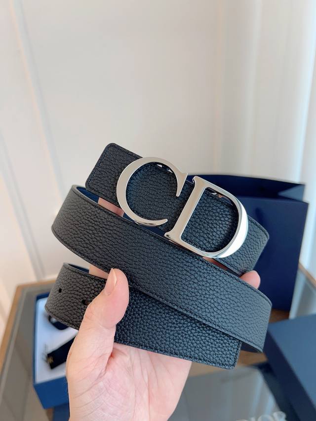 Dior Dior enhanced version French original leather, black and blue full leather