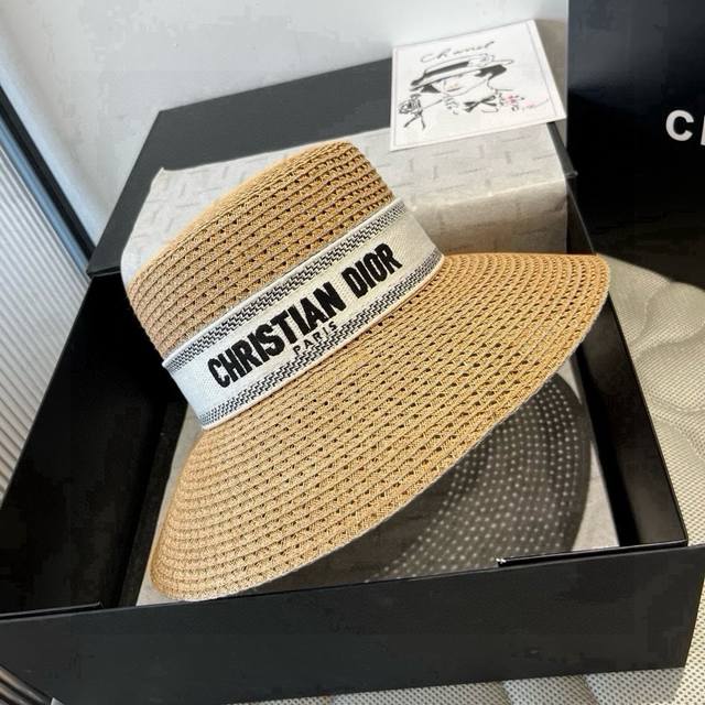 Dior straw hat, hollow hat, official model, one-to-one customization, font is un