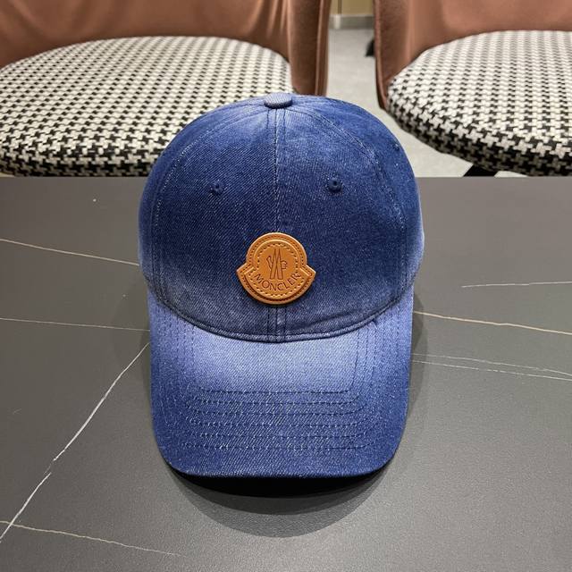 Moncler 2025 classic denim baseball cap, classic and popular style, light and br