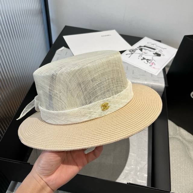 Chanel linen hat, high-end custom made, head circumference 57cm
