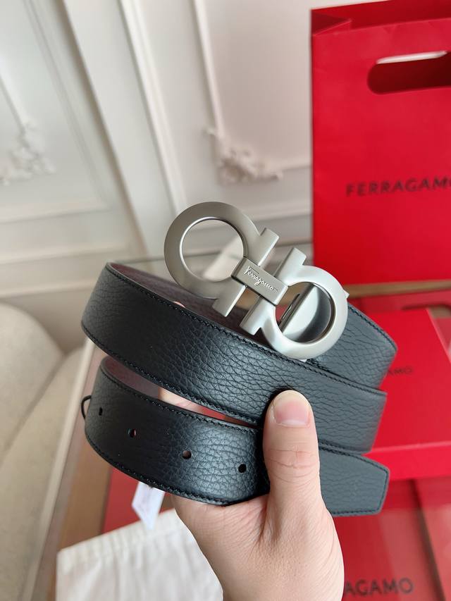 Ferragamo 3.5cm without interlayer, original leather, precision brass hardware,