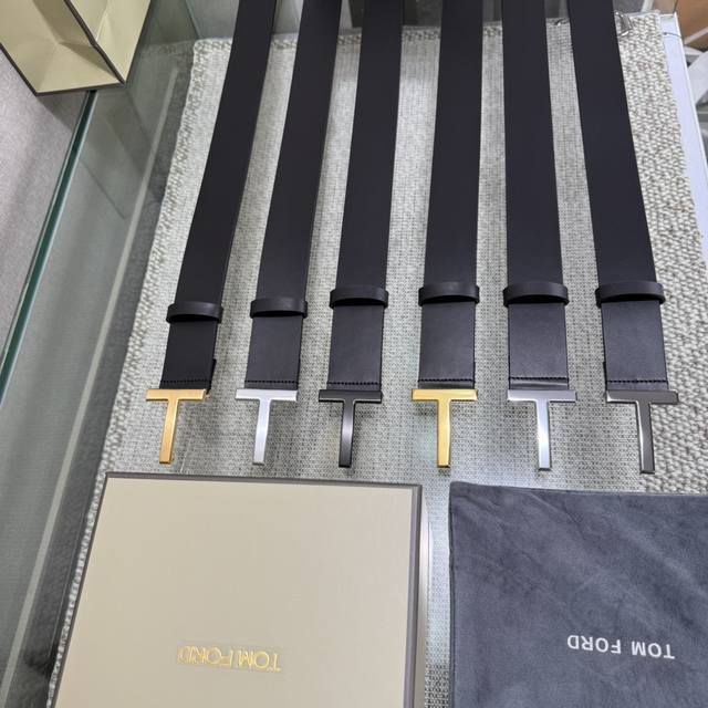 Tom Ford's latest popular double-sided cowhide counter sync 3.8 width new model