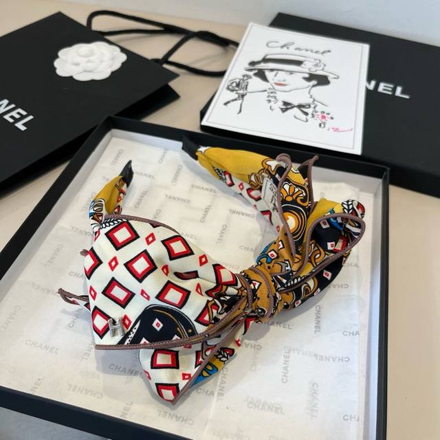 Hermes new bow floral headband