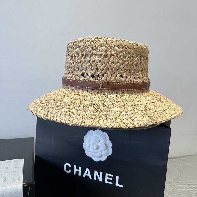 Ysl Saint Laurent new hat, made of salty grass, head circumference 57Cm
