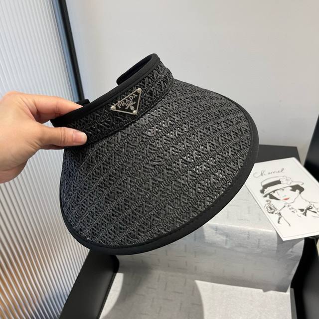 Prada new hollow headband sun hat, adjustable, head circumference 57Cm