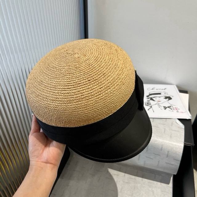 Dior Winter Olympics new duckbill knight hat, Raffia straw hat, head circumferen