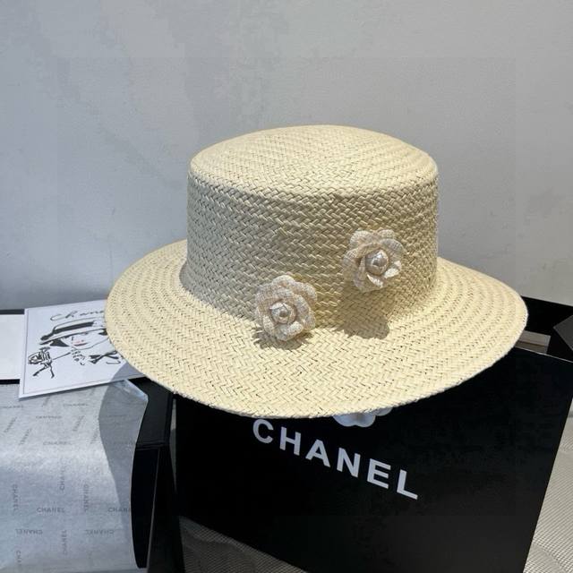 Chanel flat hat, sun hat, head circumference 57Cm