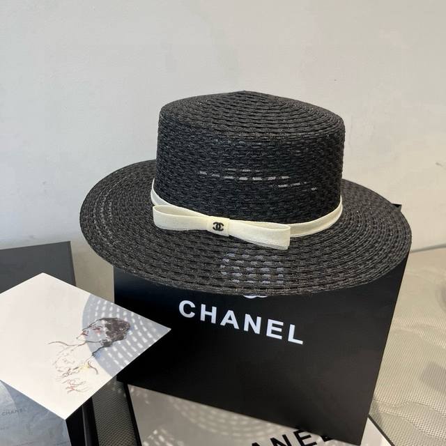 Chanel flat top hat, hollow flat top hat, head circumference 57Cm