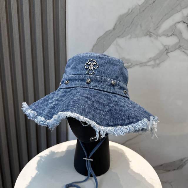 Chrome Hearts new loose beard soft denim bucket hat Summer is here, and in hot w