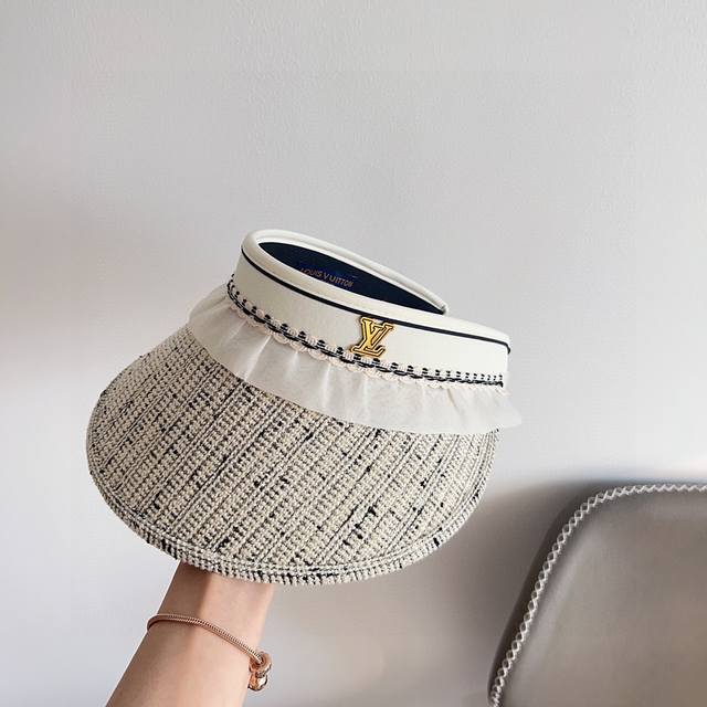 Special dust bag Lv Louis Vuitton 2025 new tweed patchwork holiday style sun hat