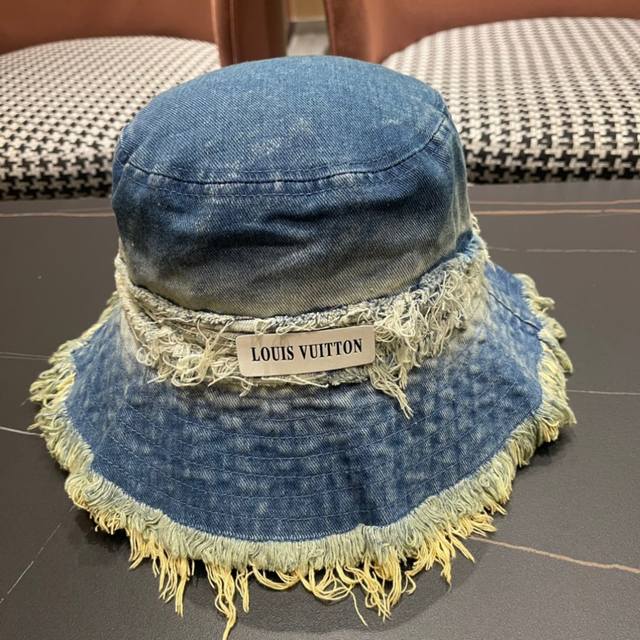 Louis Vuitton baseball cap Louisvuitton Korean fashion denim fisherman hat shows