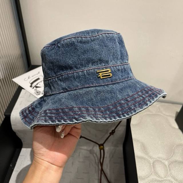 Balenciaga denim bucket hat, head circumference 57cm