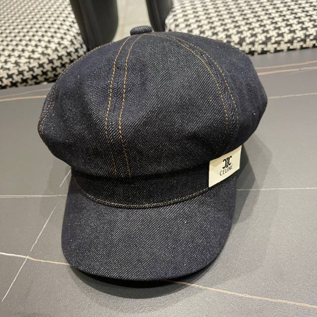 Celine's new military beret for early autumn is a duck tongue denim beret made o