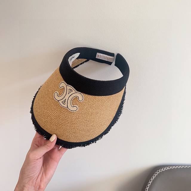 Special dust bag Celine 2025 new tassel holiday leisure sun hat hollow hat, sun