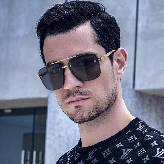 Crocodile 2025 new sunglasses men's retro double-beam driving sunglasses travel