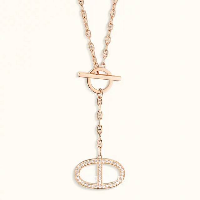 Chrome Hearts latest gold green diamond necklace