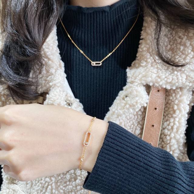 Mini version Cnc enamel necklace H classic enamel necklace