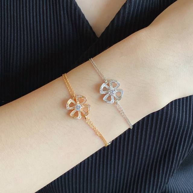 No. Led0190 Lv*Latest four-leaf clover diamond earrings consistent Zp brass mate