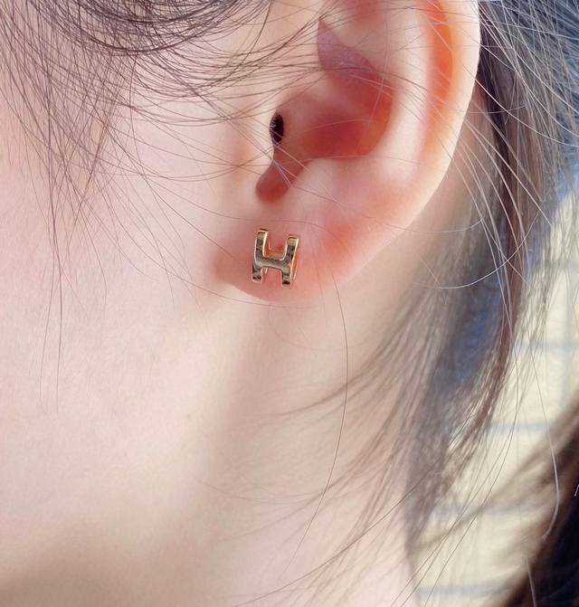 Code E1944 Dior's new rose gold double bead earrings Hollow rhinestone rose gold