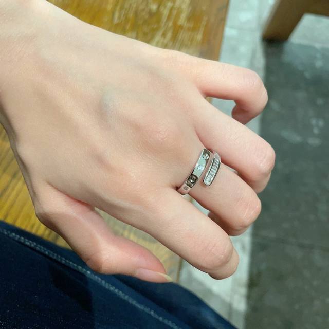 Tiff ring same style ring love ring open full diamond ring fashionable low-key e