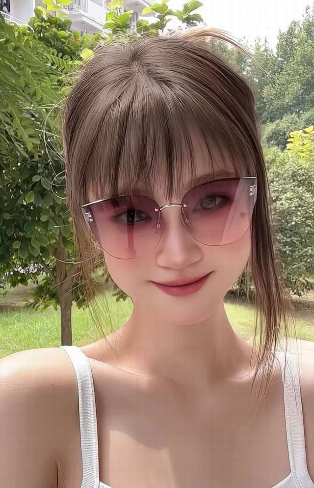 Dior fashion frameless sunglasses lens top luxury high quality [kiss] temperamen
