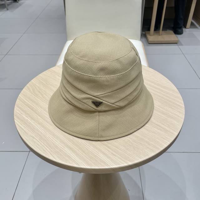 Prada Prada 25 spring and summer new style fisherman hat female wide brim sun pr