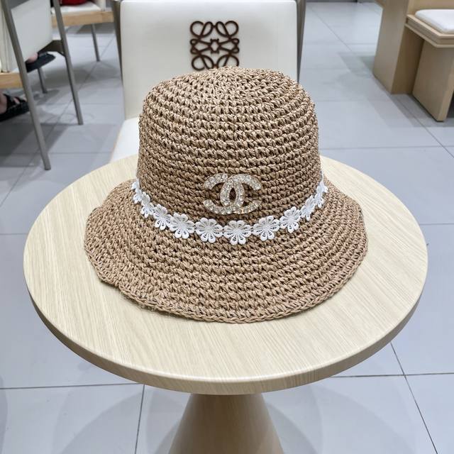 Chanel Chanel Japanese style small fresh flower lace straw hat female summer sun