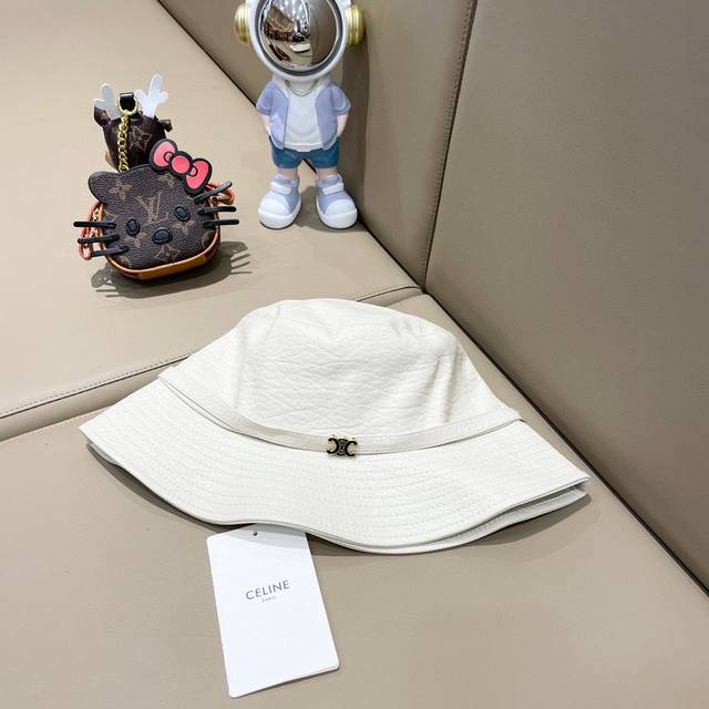Celine Celine leather niche fisherman hat female versatile face small bucket hat