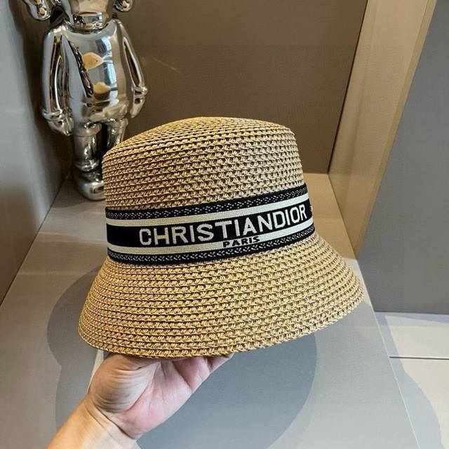 Dior new straw hat, made of Japanese paper straw, the largest running volume, he