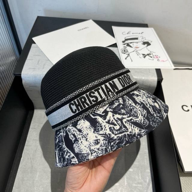 Dior new basin hat, straw hat, head circumference 57Cm