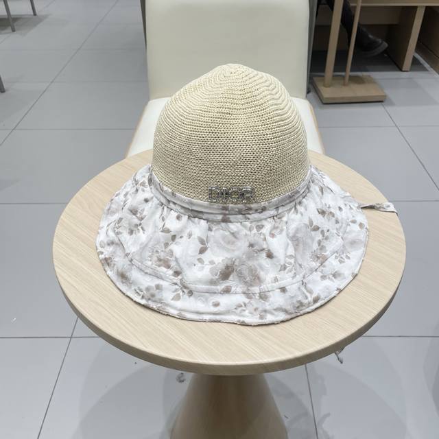 Dior 2025 new summer seaside vacation sun hat female fashion foldable large brim