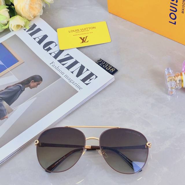 Louis Vuitto* high-end brand sunglasses aviator sunglasses all-match big face sl