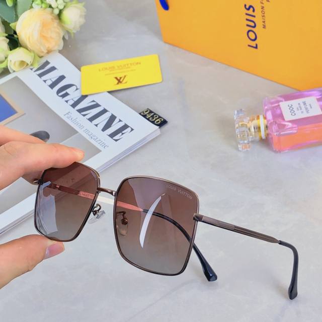 Louis Vuitto* Internet celebrity square polarized sunglasses female trend fashio