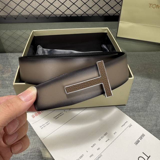 Tom Ford's latest popular double-sided cowhide counter sync 3.8 width new model