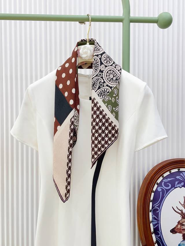 Dark pattern jacquard new product Lp Cashew flower small square silk double-laye