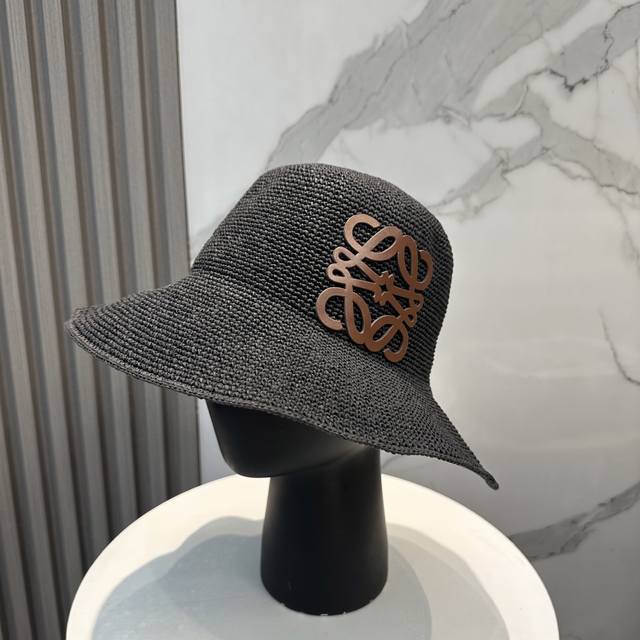 Loewe new straw hat, hand-crocheted straw hat, foldable, easy to carry, head cir