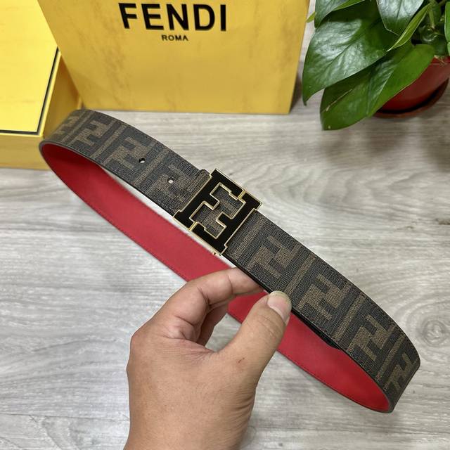 Special Fendi Fendi counter same style width 4.0cm double ring reversible belt F