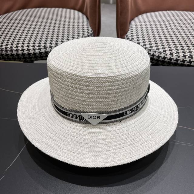 Dior 2025 Internet celebrity same style pastoral style raffia straw hat female r