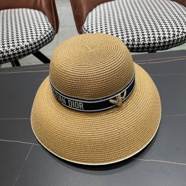 Dior 2025 new straw hat streamlined basin hat purchasing version! Fashionable an