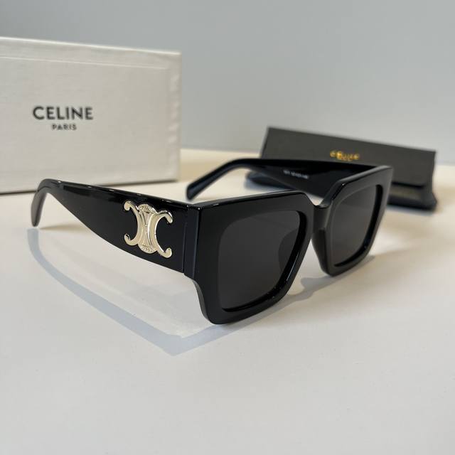Celine new women's sunglasses, large temple design, high-end celebrity style