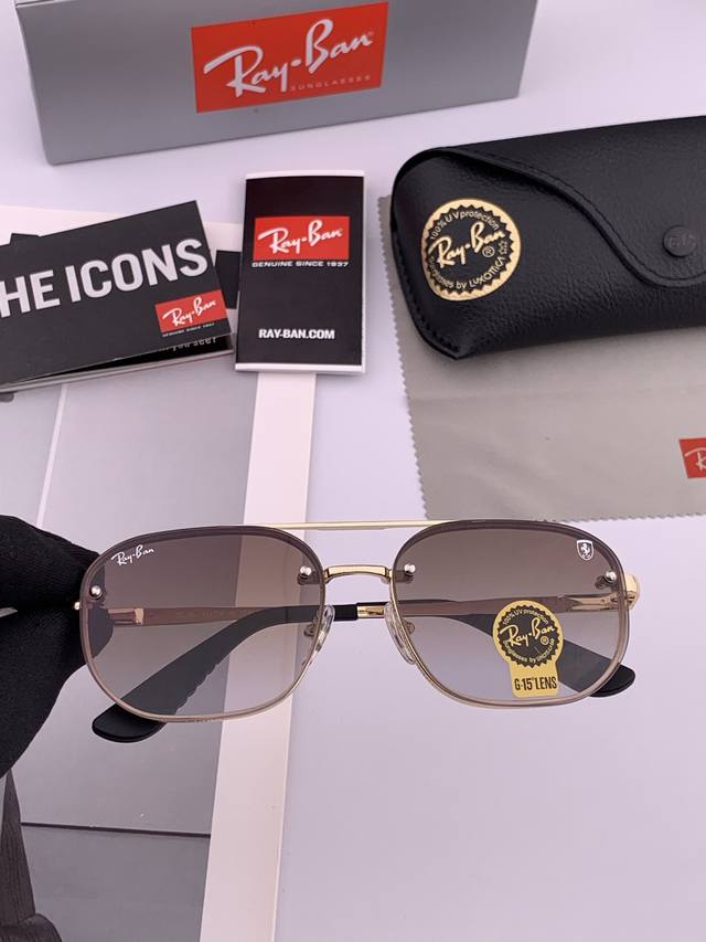 Official synchronization brand: Ray-Ban classic men's and women's glass sunglass