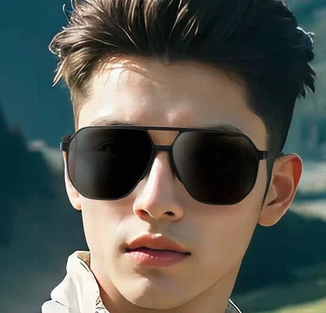 Lv 2025 new men and women couple sunglasses polygonal sunglasses IP electroplati