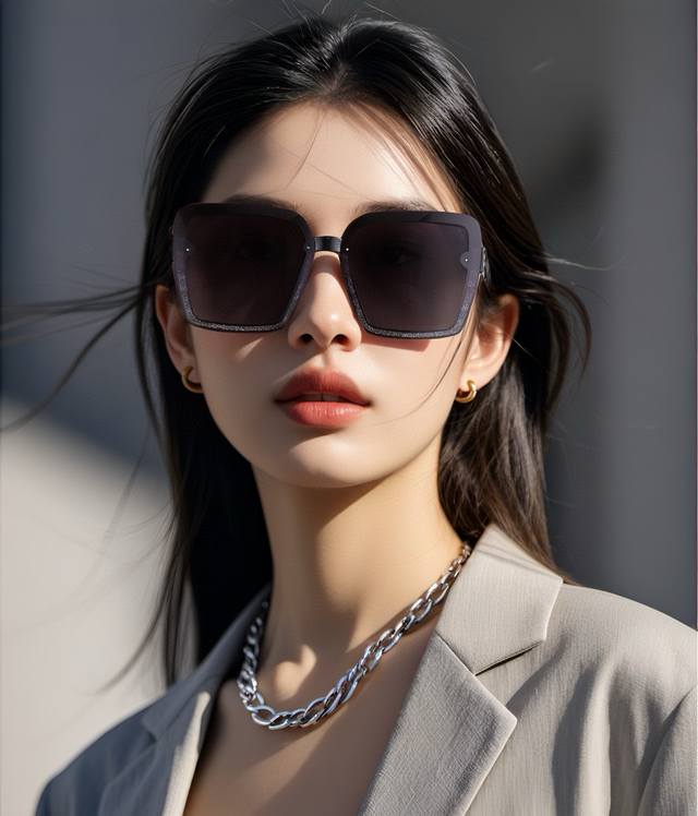 Dior-Dior 2025 Spring New Trend Hot Fashion Square Frame Polarized Sunglasses Hi