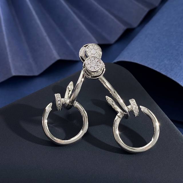 Cartier Cartier new fashion unique personality design micro-diamond double ring