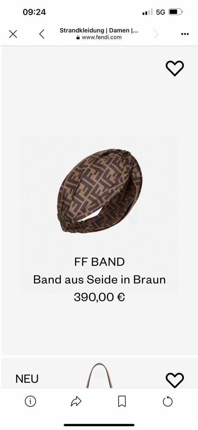 with packaging box Fendi Fendi F headband, retro temperament, simple and versati