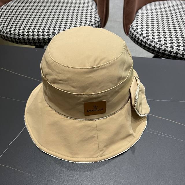 Moncler 2025 French knitted hat for women spring new bow fashion sun hat striped