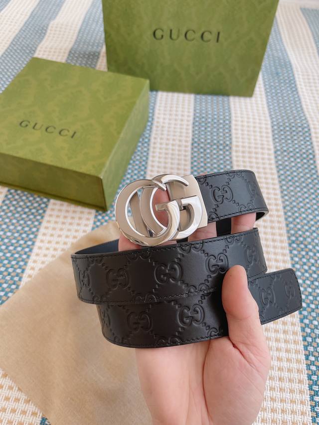 Gucci Private Custom Smooth Automatic Buckle Series Original Double-sided Top La